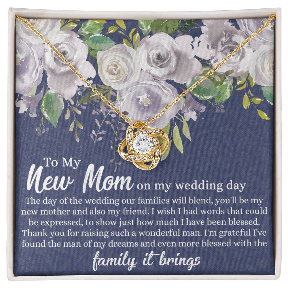 New Mom Necklace - To My New Mom Love Knot Necklace Gift From Daughter, My Wedding Day Necklace Gift For Mom, Wedding Mom Gift Necklace From Daughter, New Mom On My Wedding Day Gift Necklace For Mom