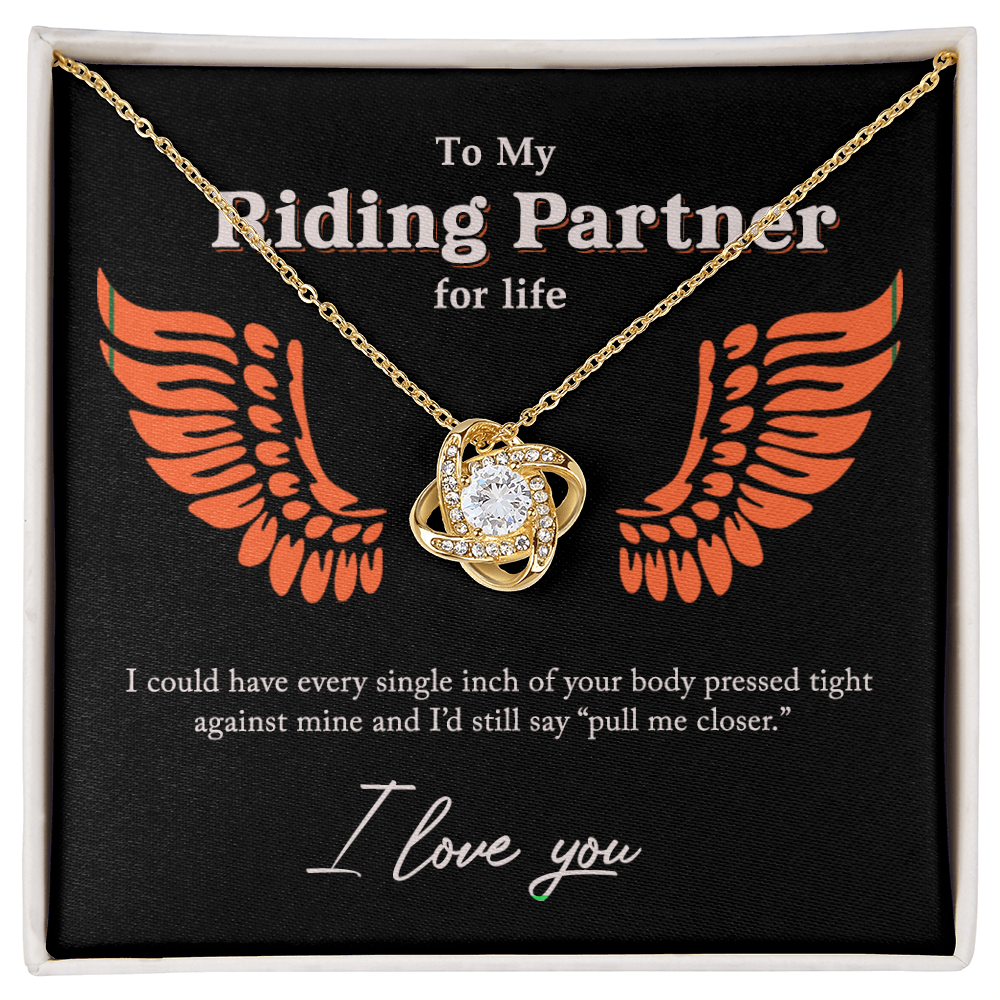 To My Riding Partners Necklace From Husband, Boyfriend, Riding Partners Love Knot Pendant Gift For Life Motorcycle Girlfriend Gift Necklace for Her Romantic, Girlfriend Gifts Necklace