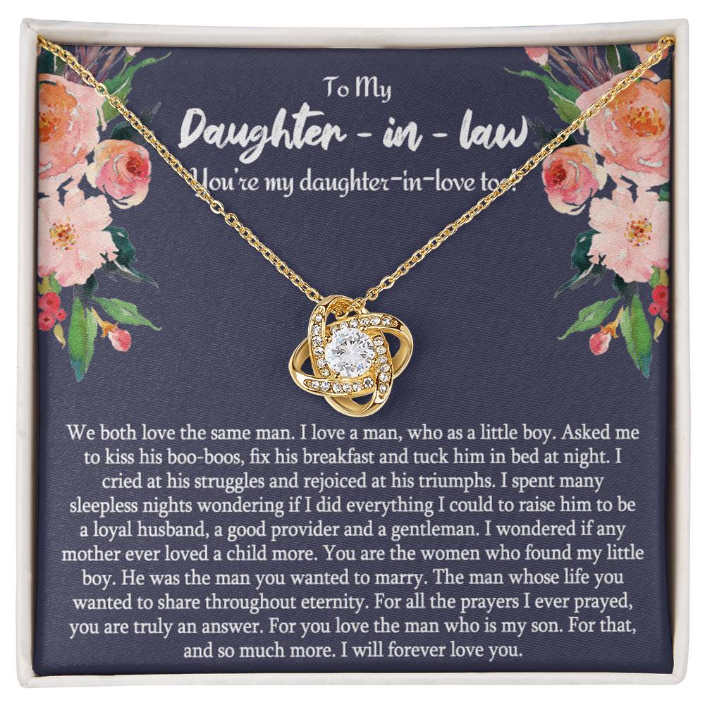Daughter in Law Gifts Necklace From Mother in Law To My Bonus Daughter in Law Pendant From Mom, Mother Jewelry with Message Card and Gift Box Surprise Gift for Daughter in Law, Daughter in Law Gift