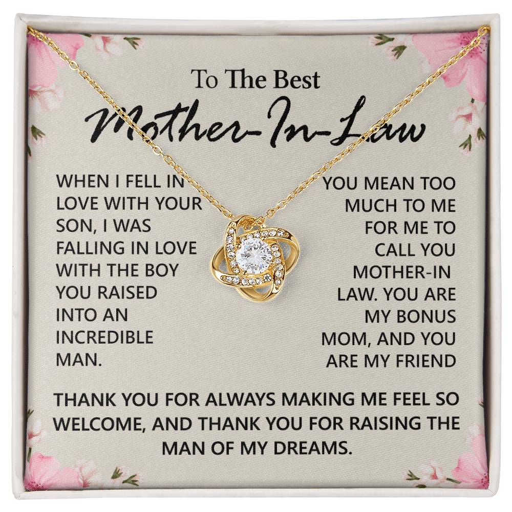 Mother In Law Gift Necklace The Love Knot Necklace Gift For Mother In Law Bonus Mom To The Best Mother In Law Necklace From Daughter Thank You Necklace Gift For Mother In Law Jewelry Gift For Women