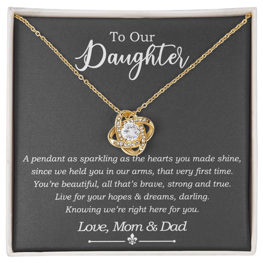 Daughter Gift Necklace, To My Daughter Gift Necklace From Mom And Dad , Step Daughter Necklace, Stepdaughter Gifts from Stepmom Stepdad Gifts from Stepdad Includes Message Card and Gift Box