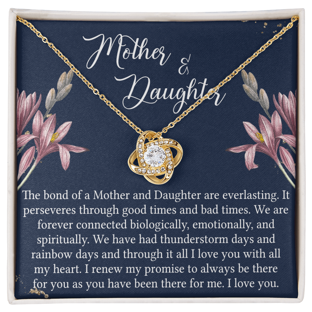 Mother And Daughter Gift Necklace - To My Mother Love Knot Necklace Gift From Daughter, Bond Of A Mother And Daughter Gift Necklace For Mom, Jewelry Gift For Women, Mother, Birthday Gift For Mom