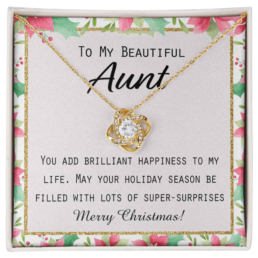 To My Beautiful Aunt Christmas Gift Forever Love Necklace Auntie Jewelry Gift For Girls And Box from Niece or Nephew Merry Christmas Gift for Aunt Jewelry For Girls
