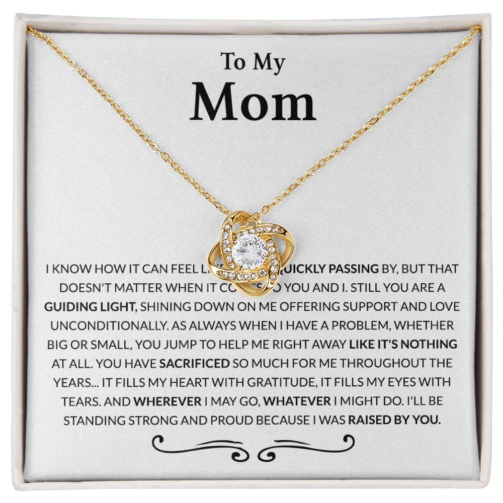 Mom Gift Necklace, To My Mom Necklace From Daughter, The Love Knot necklace Gift For Mom, Birthday Gift Necklace For Mom, Mother's Day Necklace Gift For Mom From Daughter Jewelry Bonus Mom Necklace