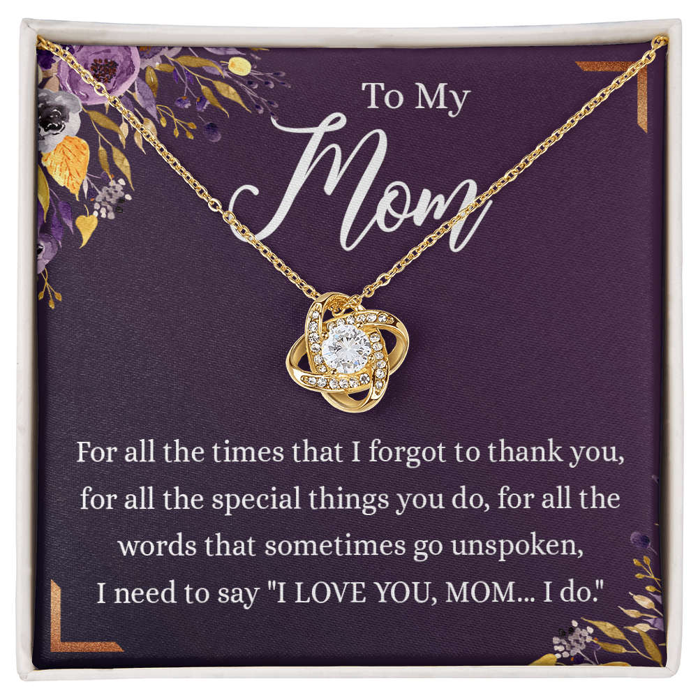 Mother Gift Necklace, To My Mom Love Knot Necklace From Daughter, Mother's Day Necklace Gift, Retriment Anniversary Necklace Gift For Mom, Bonus Mom Present for Mom Necklace Jewelry Gift for Women