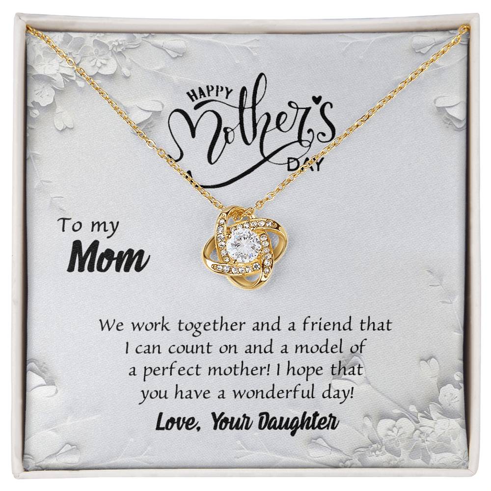 Happy Mother's Day Necklace, To My Mom Love Knot Necklace Gift From Daughter, Mom Your Daughter Necklace, Daughter And Mother Love Knot Pendant Gift For Mom Gift Necklace, Jewelry Gift For Women