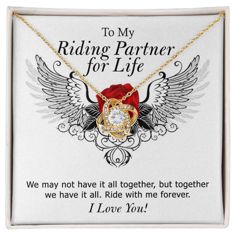 To My Riding Partner For Life Necklace From Husband, Boyfriend, Motorcycle Gift Necklace For Soulmate Girlfriend Wife, Gift Necklace for Her Romantic Pendant, Girlfriend Gifts Necklace Message