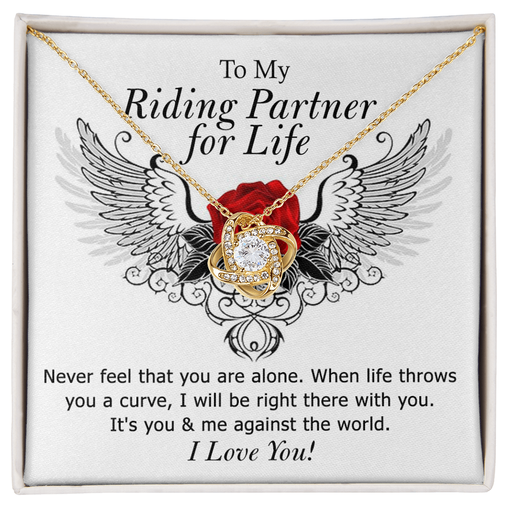 To My Riding Partner for Life Love Knot Necklace, Gift Necklace For Girlfriend, Gift Necklace To My Wife, Soulmate Gift Necklace For Her Luxury Jewelry Necklaces Gift On Birthday, Xmas, Anniversary