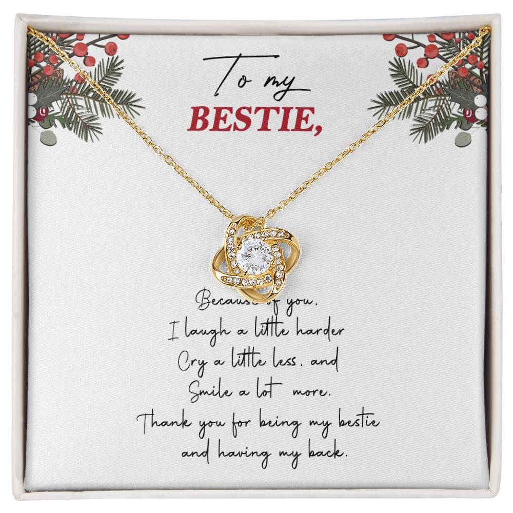 Gifts Necklace For Besties, To My Besties Love Knot Necklace From Friend, Man Because Of You Gift Necklace, Long Distance Best Friend Necklace, Besties Necklace Jewelry Gift For Girls, Her