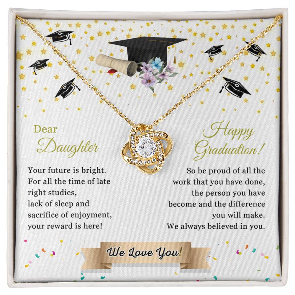 Graduation Gift for Her, To My Daughter Necklace From Parent We Love You Necklace, College Graduation Gifts Pendant For Daughter Graduation Necklaces High School Graduation Gift for Daughter