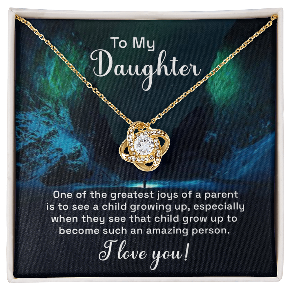 To My Daughter Love Knot Necklace From Parent, Daughter Gift Necklace From Mom, Step Daughter Necklace, Gift Necklace For Stepdaughter, Bonus Daughter Gifts, Step Daughter Gifts Love Knot Necklace