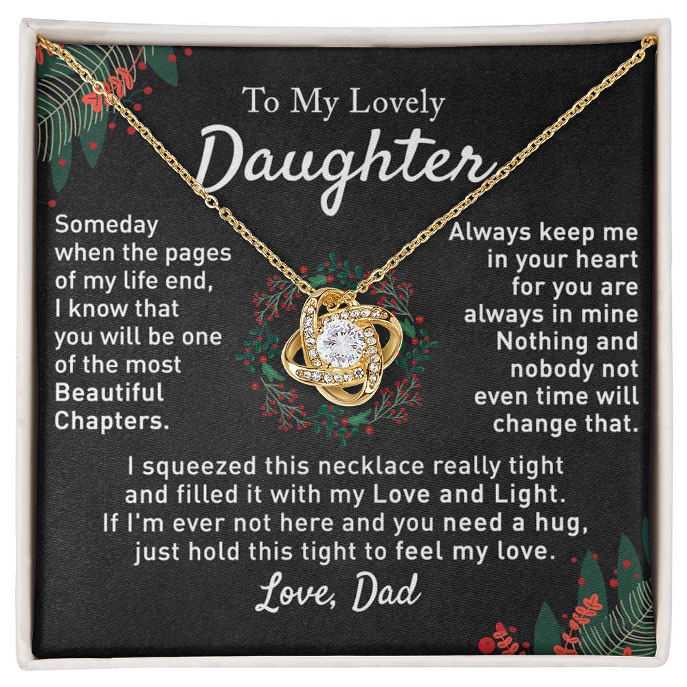 To My Beautiful Daughter Love Knot Necklace, Gift For From Mom, Necklace Daughters Necklaces Mom With Jewelry Women Mother A Necklaces Beautiful Daughter, Mother And Daughter Necklace Gift For Girl