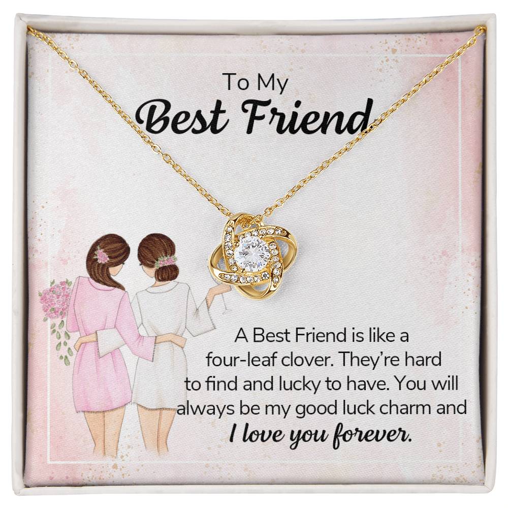 Best Friend Party Gift Necklace, Gift Pendant For BBF On Wedding, To My Best Friend Necklace From Friend BFF, Best Friend Love Knot Necklace Gift On Birthday, Anniversary, Christmas