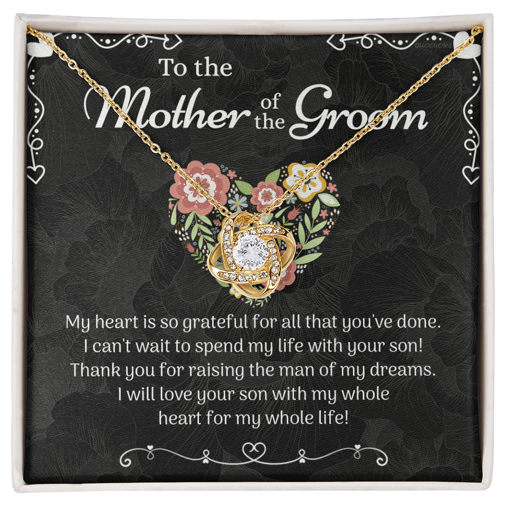 Mother of the Groom Sunflower Necklace from Bride, To The Mother of the Groom Love Knot Necklace From Son Gift For Mom, Mother Of The Groom Gift Necklace, Mom of Groom Gift Jewelry Gift For Women