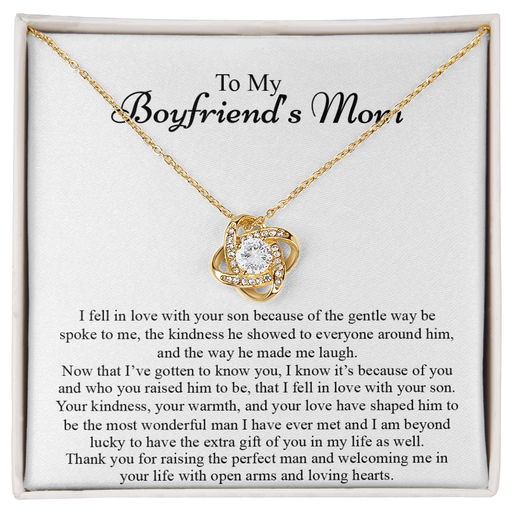 To My Boyfriend's Mom Necklace  From Girlfriend, Mother In Law Jewelry Gift For Women, Boyfriend's Mom Gift Necklace On Mother's Day Christmas Birthday Gift Jewelry Message Card And Box Gift Mother