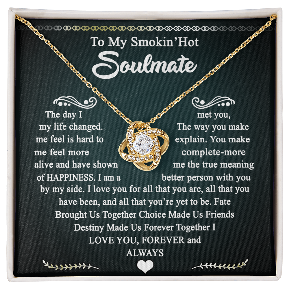 To My Smokin Hot Soulmate Necklace Gift From Husband, Luxury Jewelry For Wife, Girlfriend, Couples Gifts Neckalce, Soulmate Necklace Gift On Christmas Wedding For Her, Jewelry Gift For Women