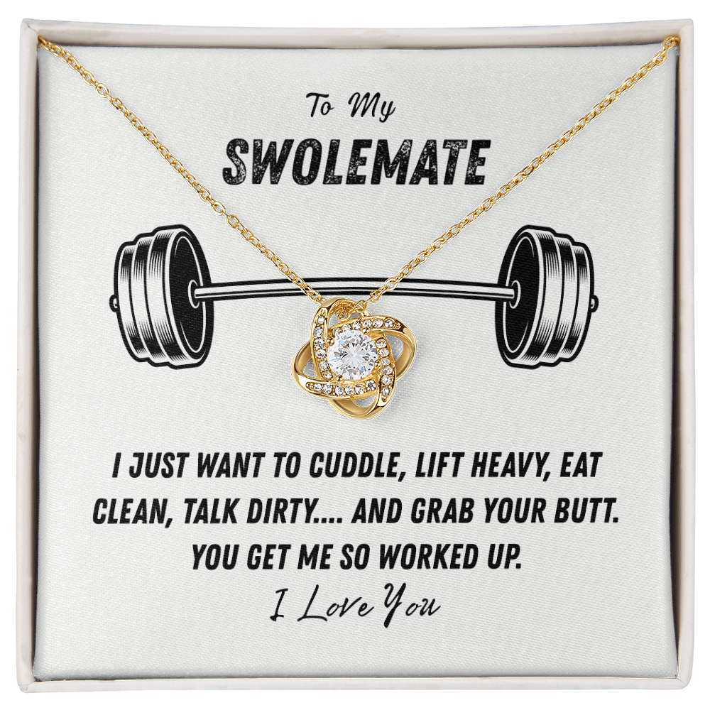 To My Swolemate Love Knot Necklace From Husband, Necklace Gift For Swolemate, Necklace Pendant, Swolemate Necklace, Birthday, Wedding Day, Necklace For Women, Swolemate Cubic Zirconia Necklace
