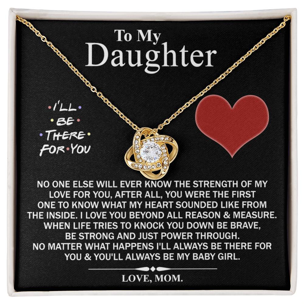 Mother And Daughter Love Knot Necklace, I'll Be There For You Necklace, To My Daughter Love Knot Necklace From Mom, Jewelry Gift For Girls, Baby Girl Love Knot Necklace, Gift Necklace For Daughter