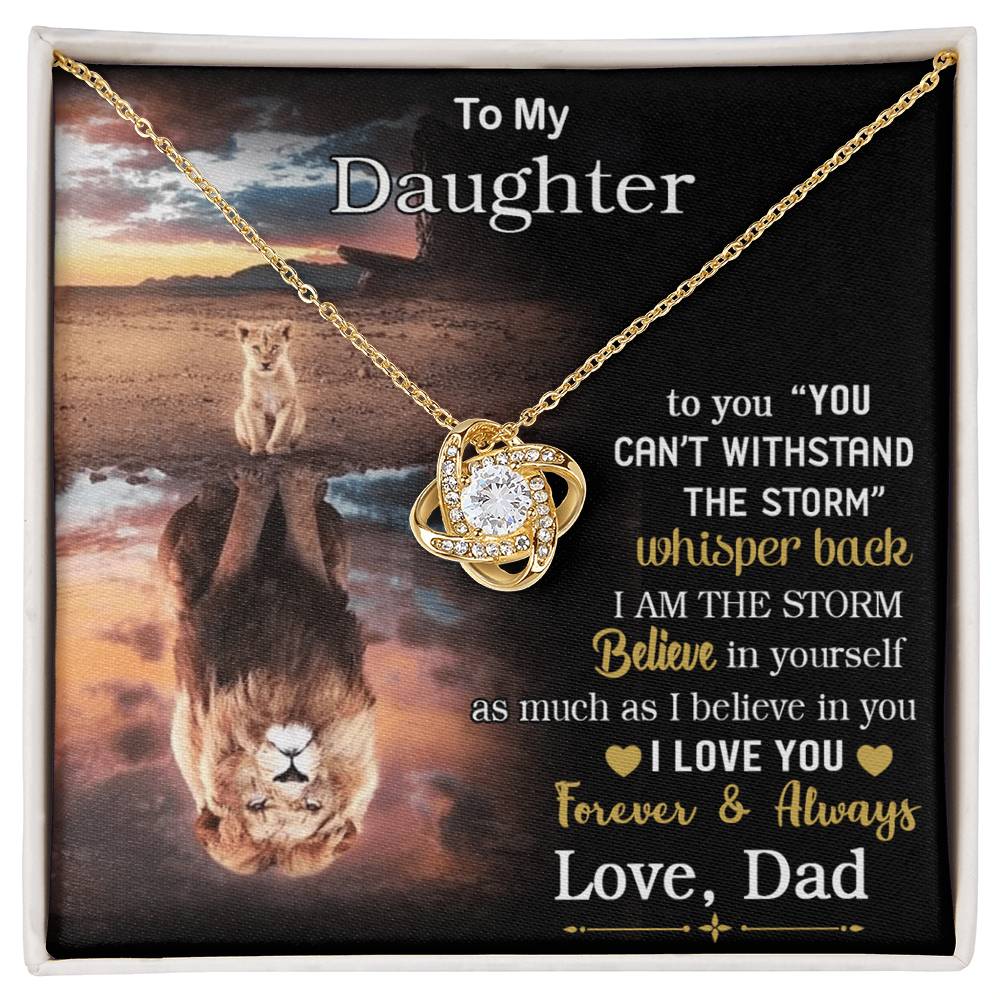 To My Beautiful Daughter Love Knot Necklace From Dad Necklace For Lion Daughters Necklaces With Love Knot Daughter Love Mother Gift A Necklaces Beautiful Jewelry Gift For Girls Little Girl Necklace