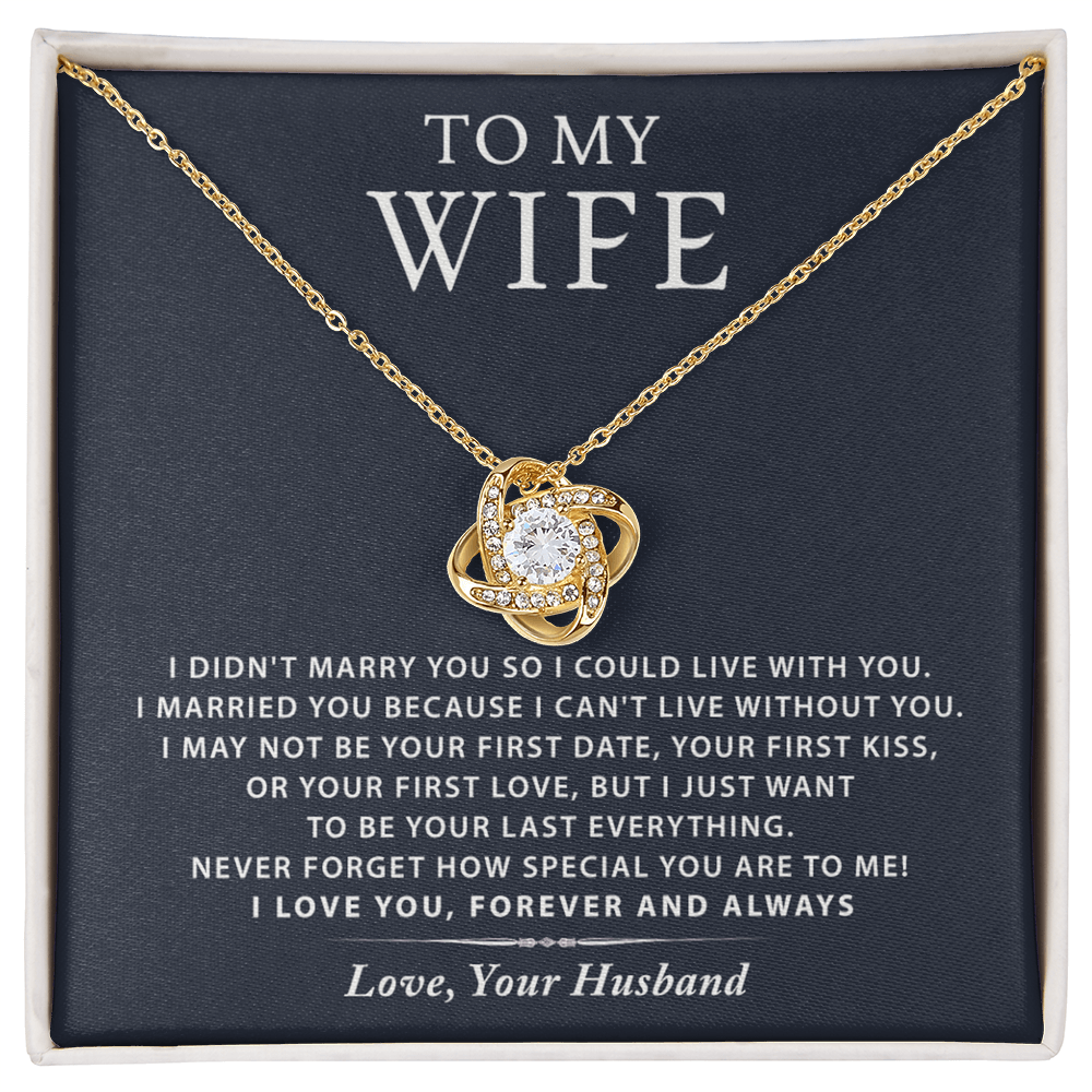 To My Wife Necklace From Husband, Wife Gift Necklace, Husband And Wife Love Knot Necklace - Necklace For Wife From Husband Marry Gift Necklace On Birthday Gift, Anniversary, Valentine Day, Christmas
