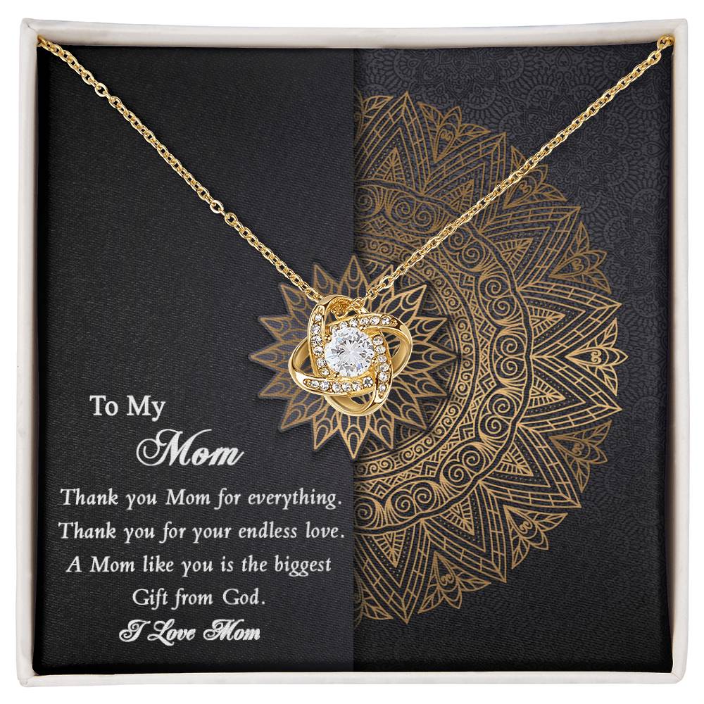 Thank you Mom Necklace from Daughter Gift for Mother's Birthday Xmas Present
