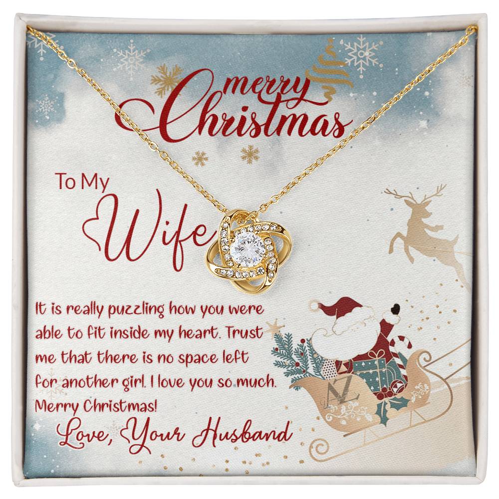 Merry Christmas Gift Necklace for Wife, Soulmate, Gift Necklace for Wife on Christmas, Valentine Day, Husband To Wife Christmas Necklace, To My Wife Necklace Gift From Husband, Wife Christmas Jewelry