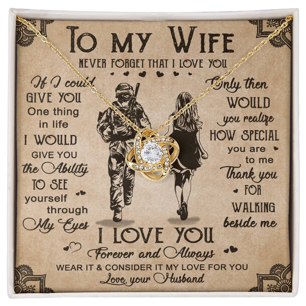 Soldier Necklace Husband To Wife - Forever And Always Necklace Gift For Wife, Jewelry Gift For Women, To My Wife Necklace Gift From Husband On Anniversary, Army Gift Necklace, Military Gift For Wife