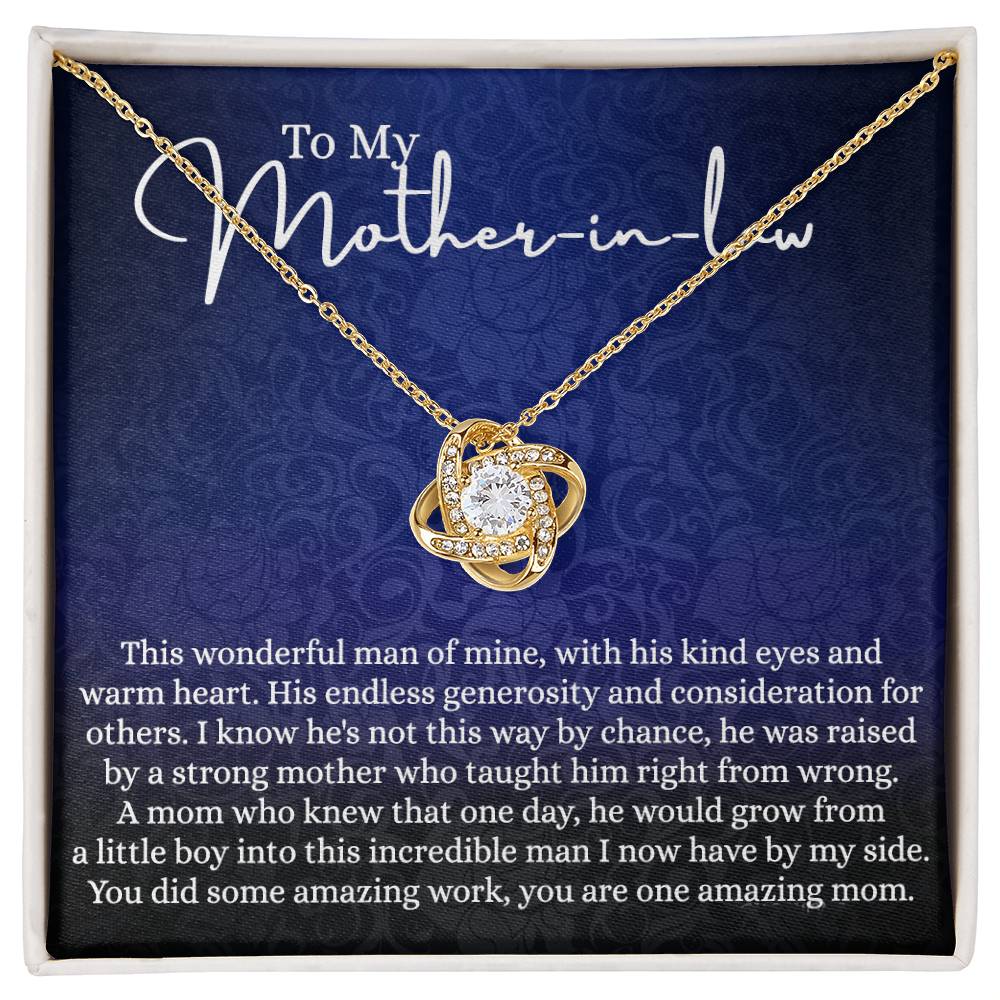 Happy Mother's Day Necklace - To My Mother In Law Love Knot Necklace From Son This Wonderful Man Of Mine, Mother In Law And Son In Law Gift Necklace Gift For Amazing Mom Jewelry Gift For Women