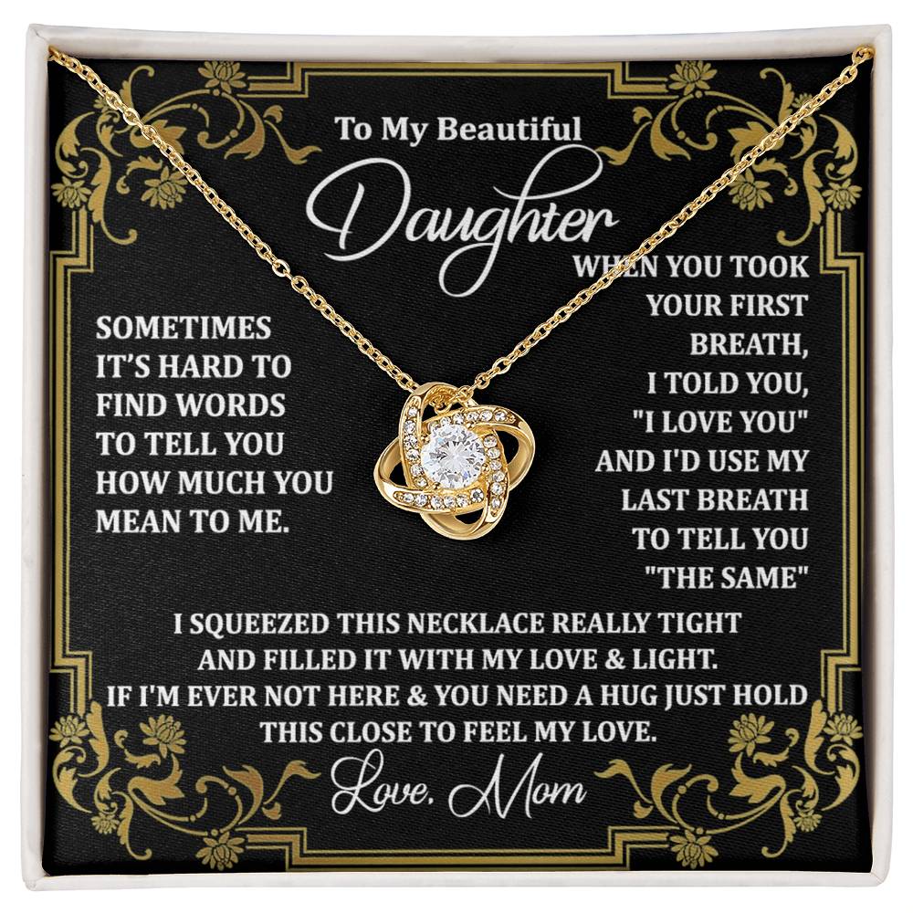Personalized Gift Necklace For Daughter, Message Card Jewelry, Handmade Necklace  For Daughter Message Card & Box, To My Beautiful Daughter Necklace From Mom Gift Pendant Mother And Daughter Gift