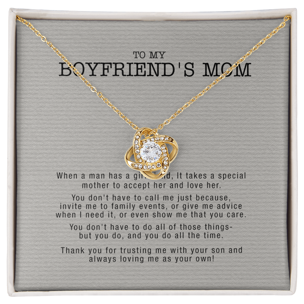 Gifts for Boyfriend's Mom Necklace, To My Boyfriends Mom Necklace, Boyfriend's Mom Gifts, Gifts For My Boyfriends Mom Love Knot Necklace From Man, Boyfriends Mom Christmas Necklace Mother's Day