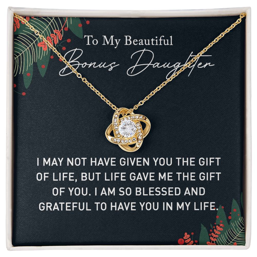 Daughter Gift Necklace, Step Daughter Birthday Gift Pendant Gift For Bonus Daughter, Mother To Bonus Daughter Jewelry Gift For Girls Her, To My Beautiful Badass Daughter Necklace From Mom