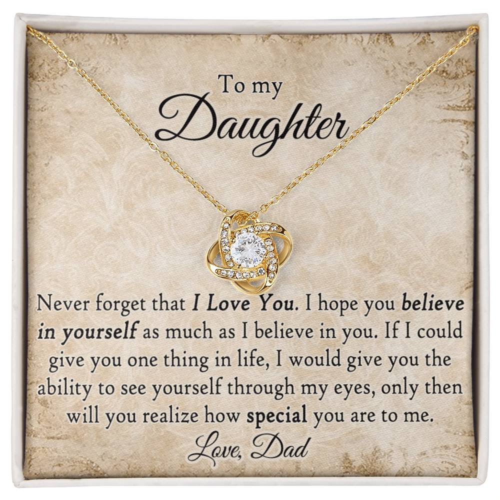 To My Daughter Necklace from Dad Daughter Necklaces Gift from Dad Father Sterling Steel Necklace Jewelry for Daughter Inspirational Gifts for Daughter on Christmas Birthday Graduation Gift