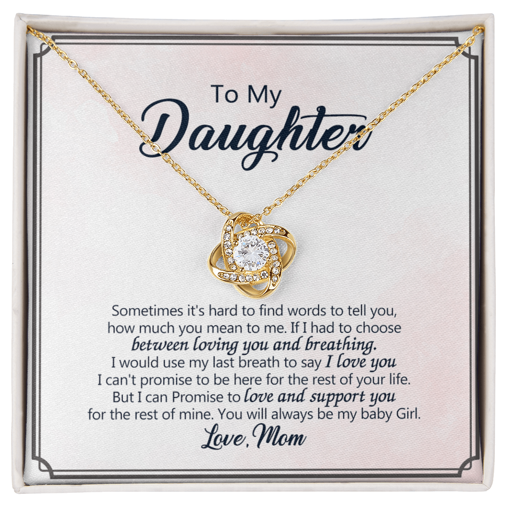 To My Beautiful Daughter Necklace from Mom, Mother and Daughter Gift Necklace, Gift for Daughter, Necklace for Daughter, Jewelry Gift For Girls, Little Girl, Sometimes It's Hard Gift Necklace