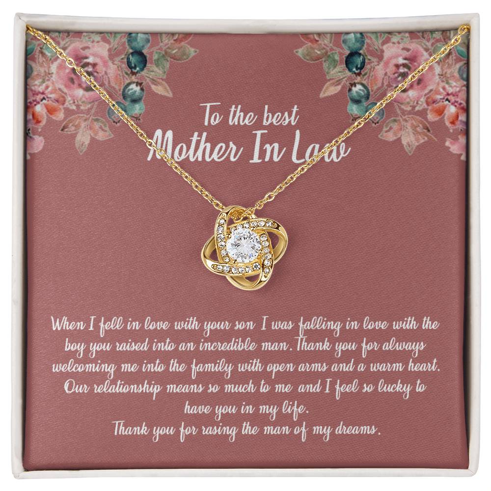 To My Mother In Law Necklace From Daughter In Law, Happy Mothers Day Necklace, To The Best Mother In Law Love Knot Necklace From Daughter In law Jewelry Gift Mothers Day, Necklace Gift For Mom