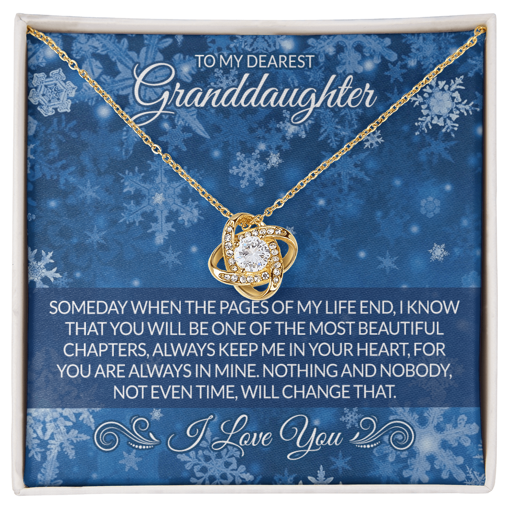 Granddaughter Love Knot Necklace - To My Dearest Granddaughter Necklace From Grandma Grandmother, I Love You Necklace Christmas For Granddaughter, Gift Necklace For Granddaughter Christmas Necklace