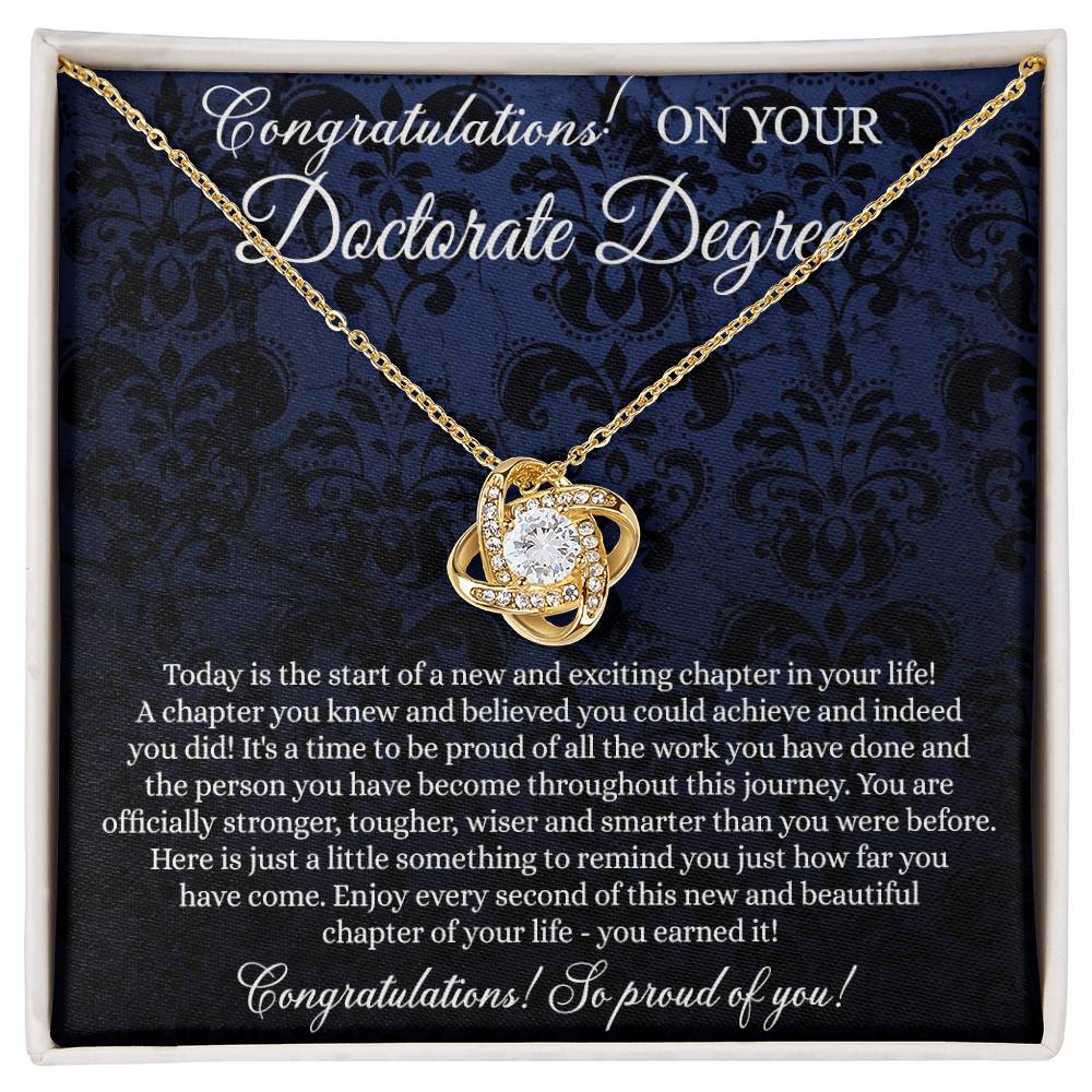 Doctorate Degree Graduation Gift Necklace Graduating Class of 2026 Necklace, Doctoral Degree Necklace Gift On PhD Graduation Gift Graduate New Doctorate Knot Pendant, Graduation Necklace Gift for Her