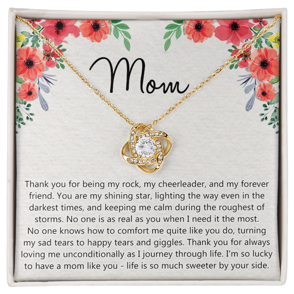 Mom Gift Necklace, Mother's Day Necklace Gift For Mom, To My Mom Love Knot Necklace Gift for Mom, Gift Anniversary Mother And Daughter Thank You Gift Pendant Jewelry Gift For Women Mom From Daughter
