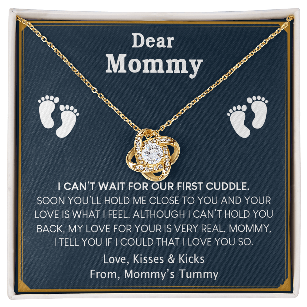 Pregnant Mom Gift Love Knot Necklace, Mother's Day Gift,New Mom Gift