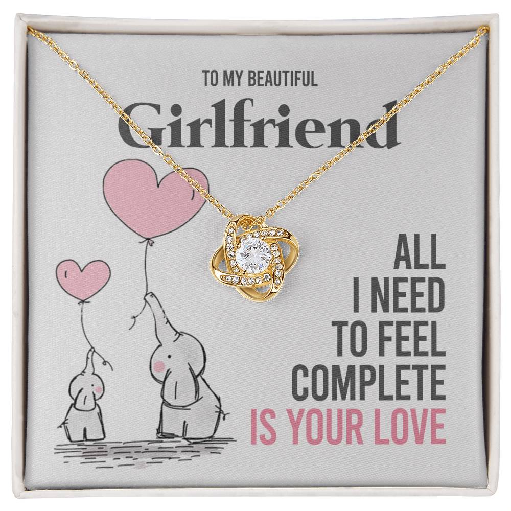 To My Girlfriend Gift Necklace Romantic Girlfriend Birthday Gifts for Girlfriend From Boyfriend, Husband, Girlfriend Gift Necklace - Jewelry Gift For Girls, Love Knot Pendant Gift For Girlfriend
