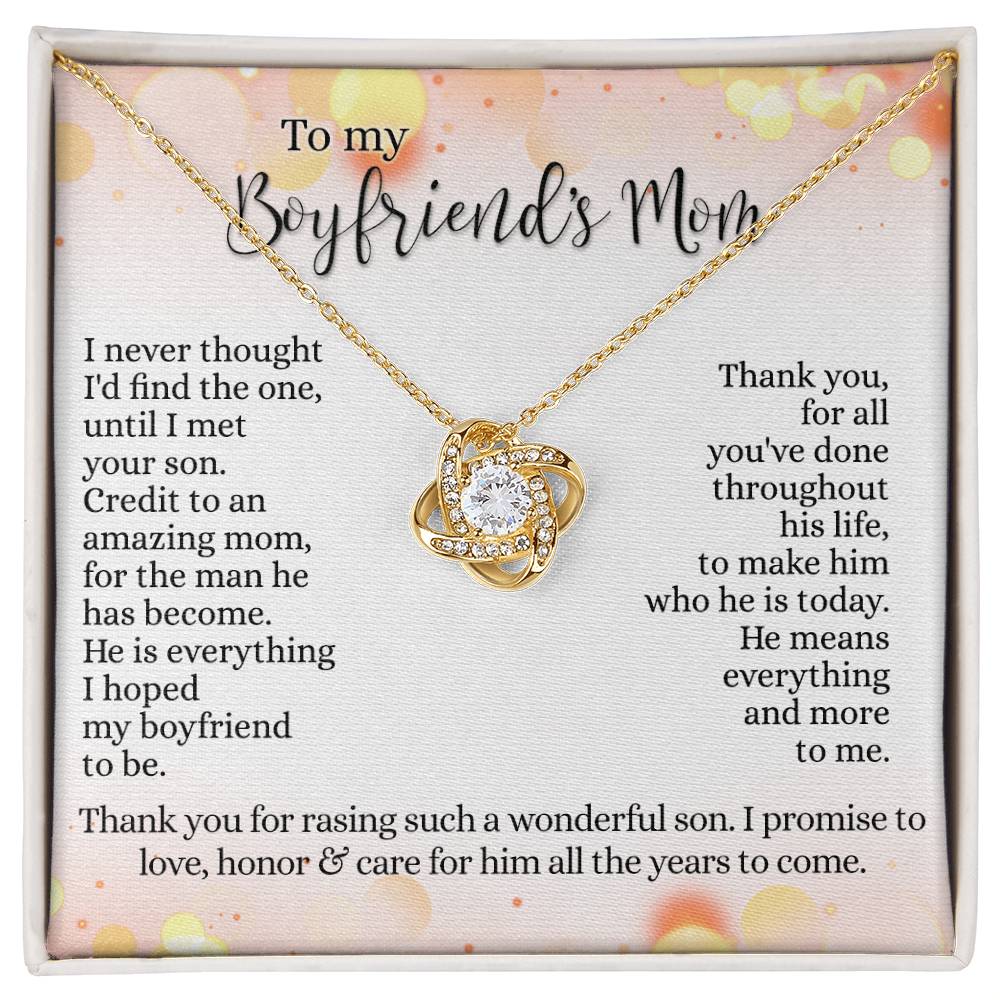 To My Boyfriends Mom Necklace From Girlfriend, Mother's Day Necklace Gift for Bf Mom, Presents for Mom Necklace for Women, Boyfriend's Mom Gift Necklace On Birthday Gift Anniversary, Christmas