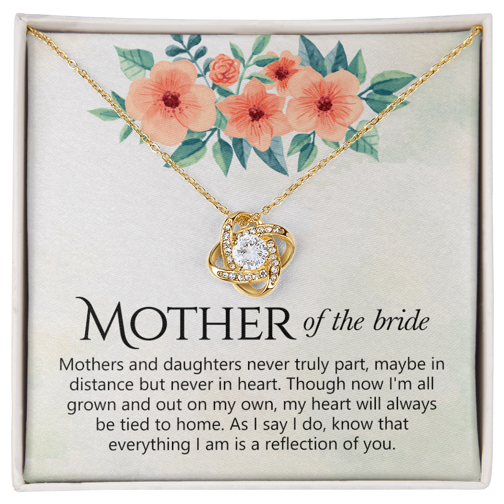The Love Knot Necklace Mother Of The Bride, Mother Of The Bride Gift Necklace, Mother Of The Bride Gift Love Knot Pendant Necklace For Mother Of The Bride, Mother Of Bride Jewelry Gift For Women