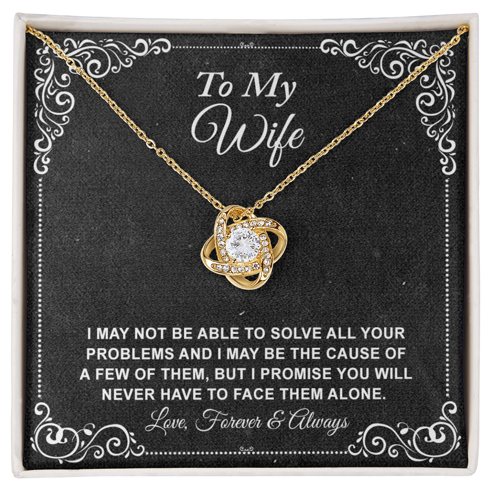 To My Wife Necklace From Husband, Love Knot Necklace Gift For Wife Husband To Wife Knot Pendant For Wife Jewelry Gift For Women, Wife Gift Necklace Soulmate Gift Pendant Forever And Always Necklace