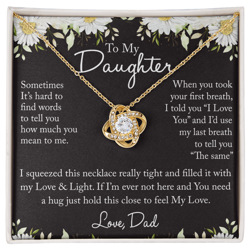 Father And Bonus Daughter Necklace, To My Daughters Necklace, Love Knot Jewelry Gift From Dad Step Dad Mom Step Mom For Birthday, Graduation Gift, Thanksgiving and Christmas, Jewelry Gift For Girls