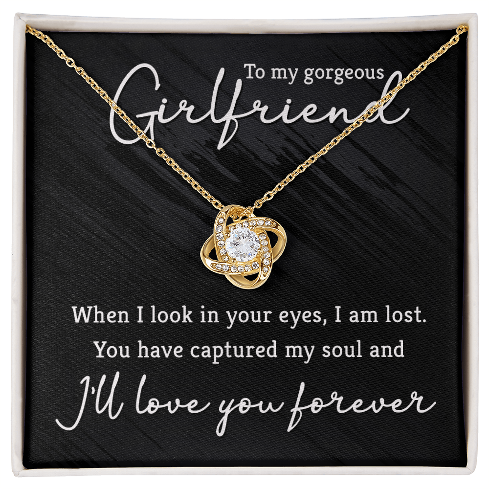 Love Knot Necklace Gift For Her, To My Gorgeous Girlfriend Necklace From Boyfriend On Xmas, Birthday, Anniversary