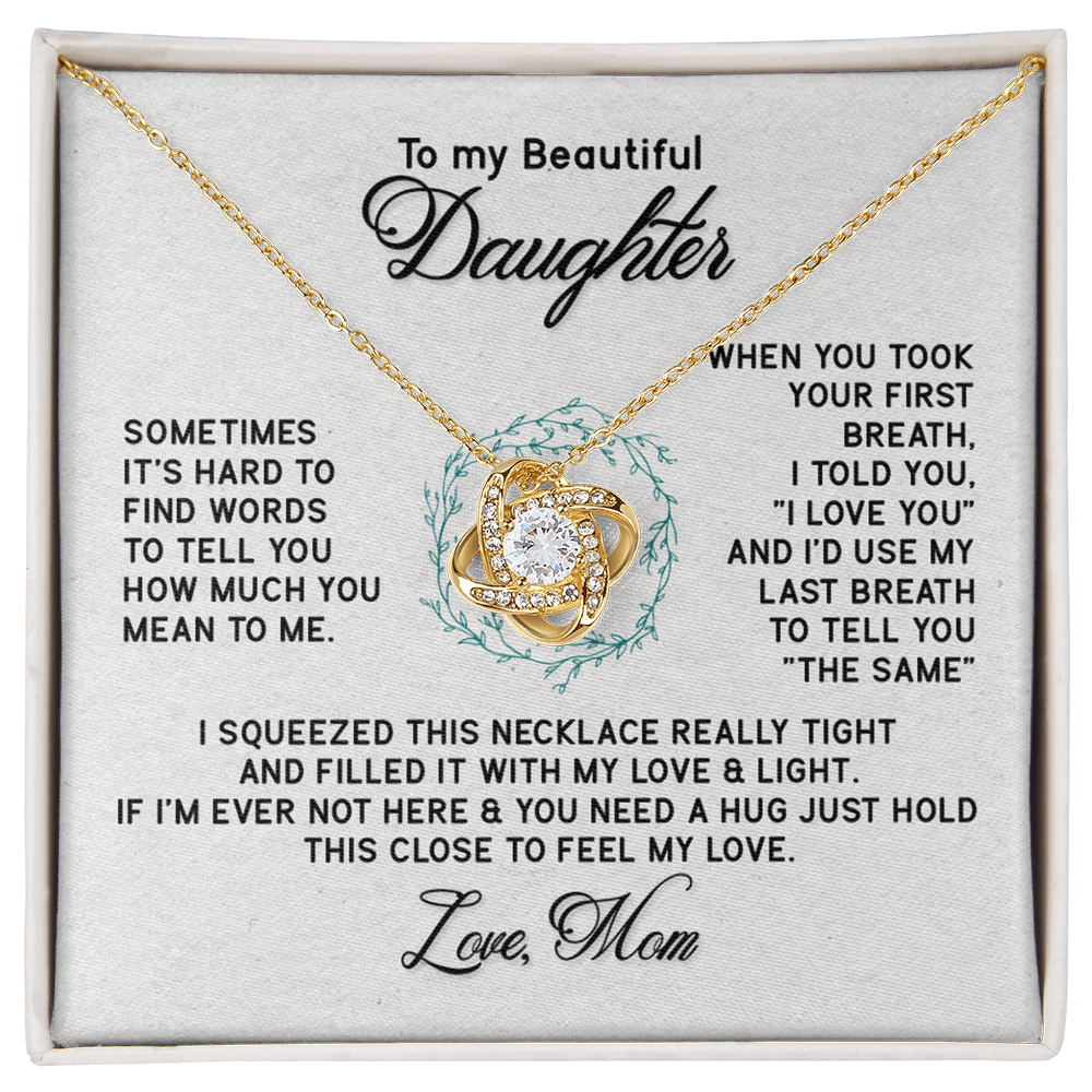 Mother To My Daughter Gifts Necklace  From Dad, Mother And Daughter Necklace, To My Daughter Necklace From Mommy On Graduation Gift, Birthday, Valentines, Christmas For Badass Daughter Girl