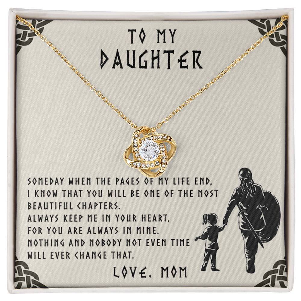 Mother Daughter Gift Necklace, Mother To Daughter Gifts From Mom, Necklace For Her, Viking To My Daughter Necklace From Mom On Graduation Gift, Birthday Christmas For Badass Daughter Beautiful Girl