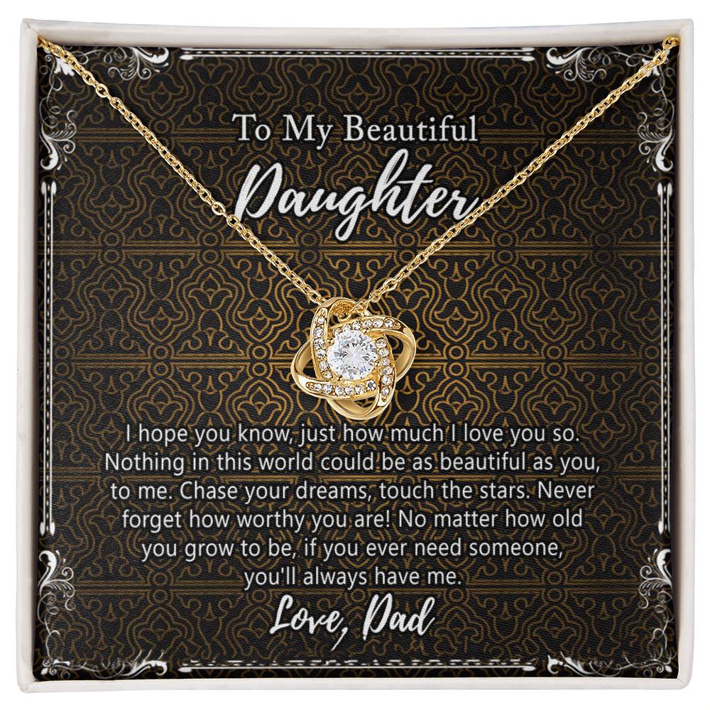 Daughter Gift Necklace, Father To My Beautiful Daughter Necklace From Dad, Jewelry Necklace Meaningful Pendant Personalized Necklace Gifts To Daughter, Father And Daughter Jewelry Gifts