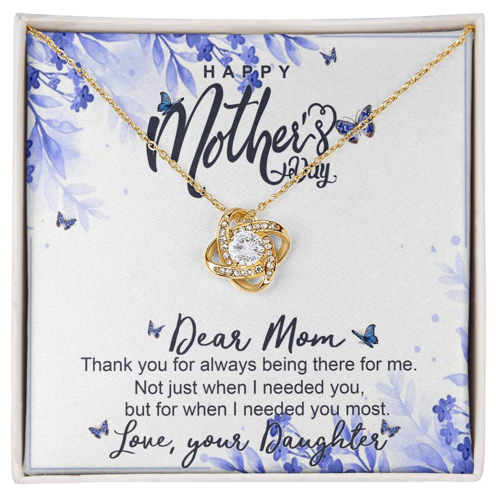 Happy Mother Day Necklace Gift For Mom, Dear Mom Necklace From Daughter, To My Mom Love Knot Necklace Gift On Mothers Day, Anniversary, Christmas Birthday Gifts, Jewelry Gift For Mom, Women