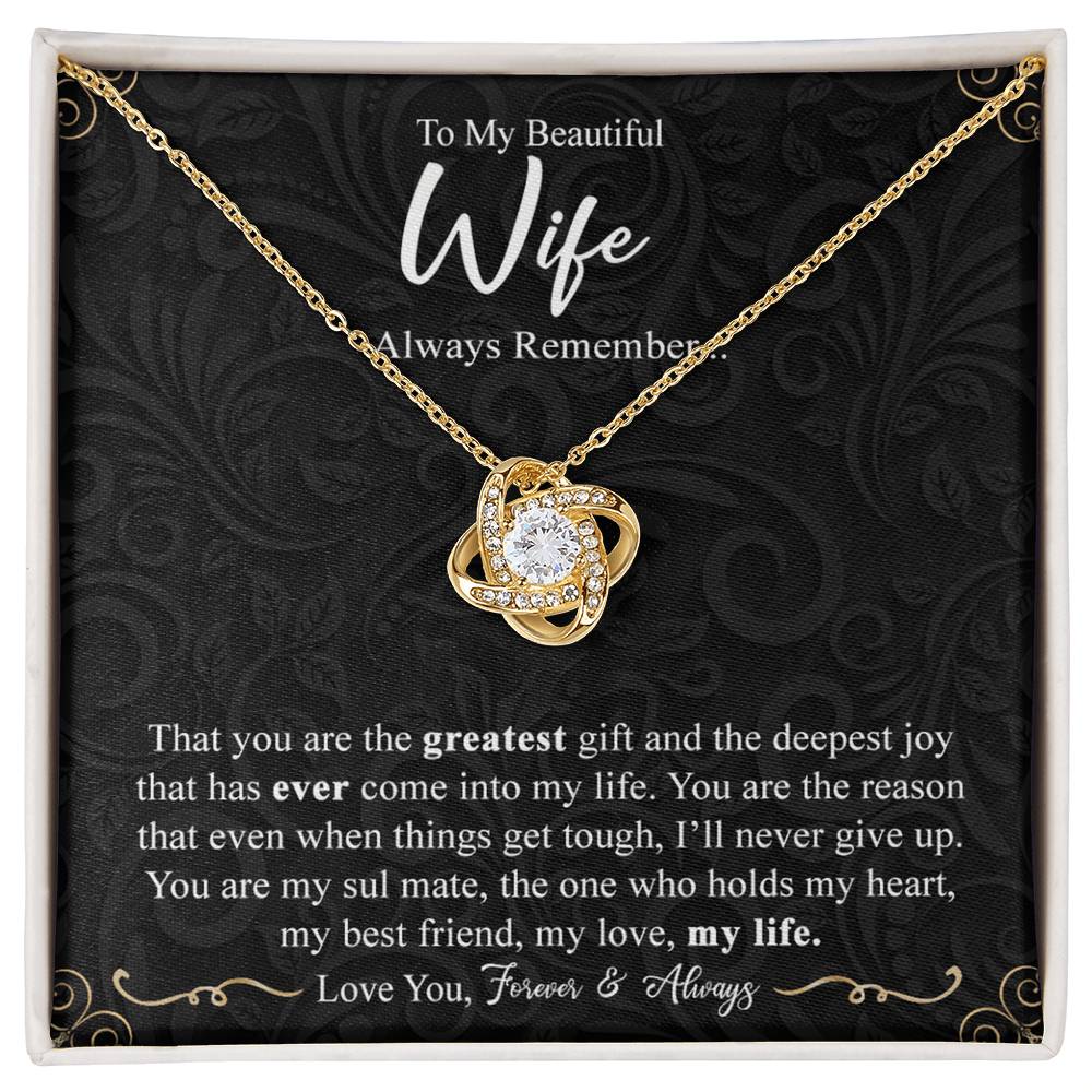 Personalized Necklace For Wife, To My Beautiful Wife Gift Necklace From Husband, Custom Name Necklace Gift For Wife, Always Remember Necklace Gift For Wife, Jewelry Gift For Women, Soulmate Gift