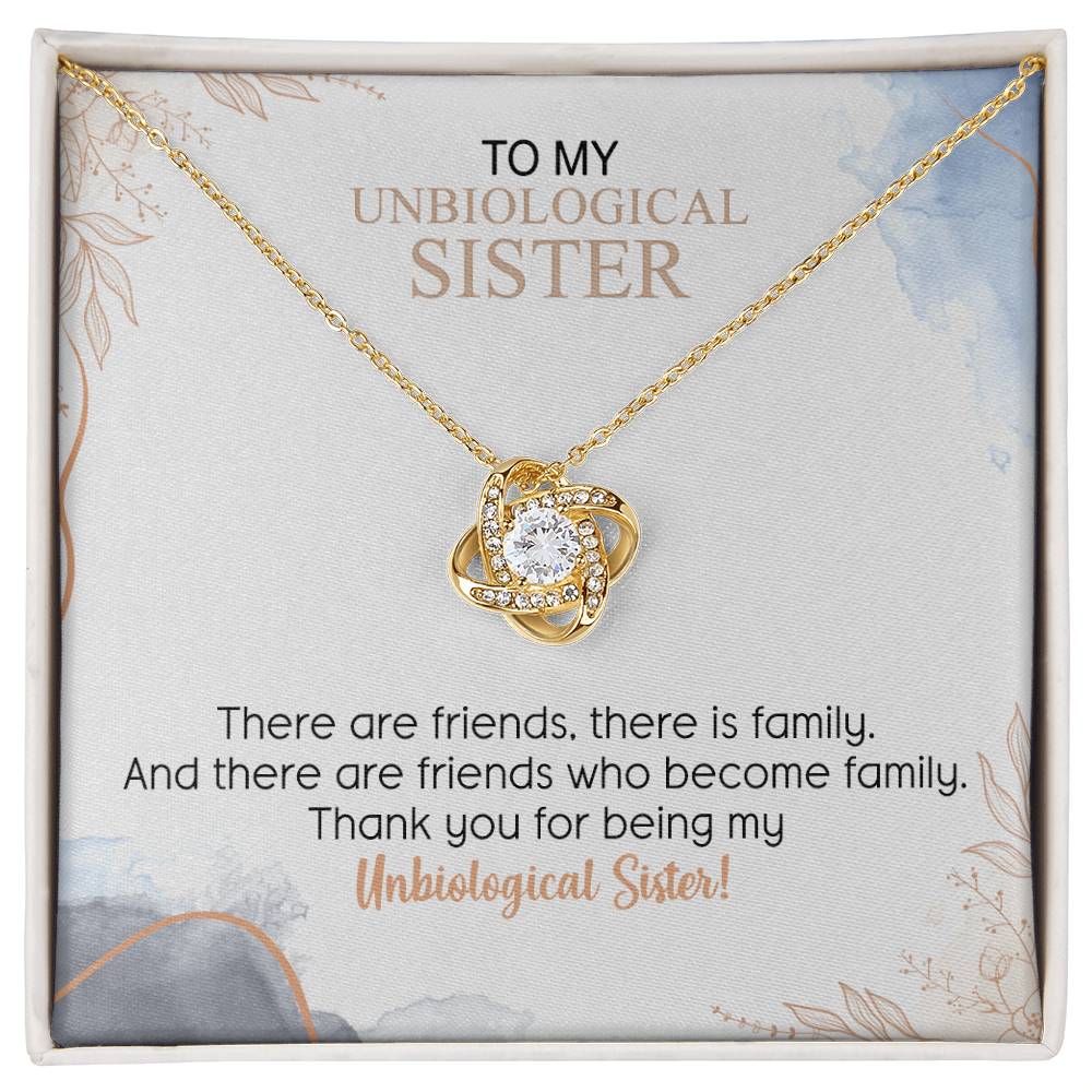 To My Unbiological Sister Love Knot Necklace Gift From Sister, Brother, Best Friend, Sister Gift Love Knot Pendant, Sister Remembrance Gift Necklace, Sister Keepsake Gift For Unbiological Sister